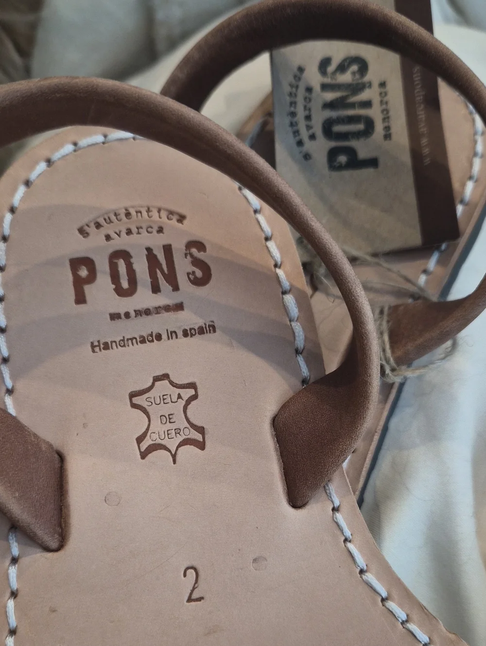 Pons Handmade Leather Sandals in Conac New with Tags. Made in Spain US 2 EUR 33